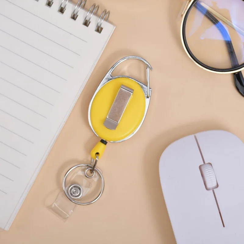 Retractable Keychain Anti Lost ID Badge Key Holder With Elastic Steel Wire Rope Backpack Charm Accessories