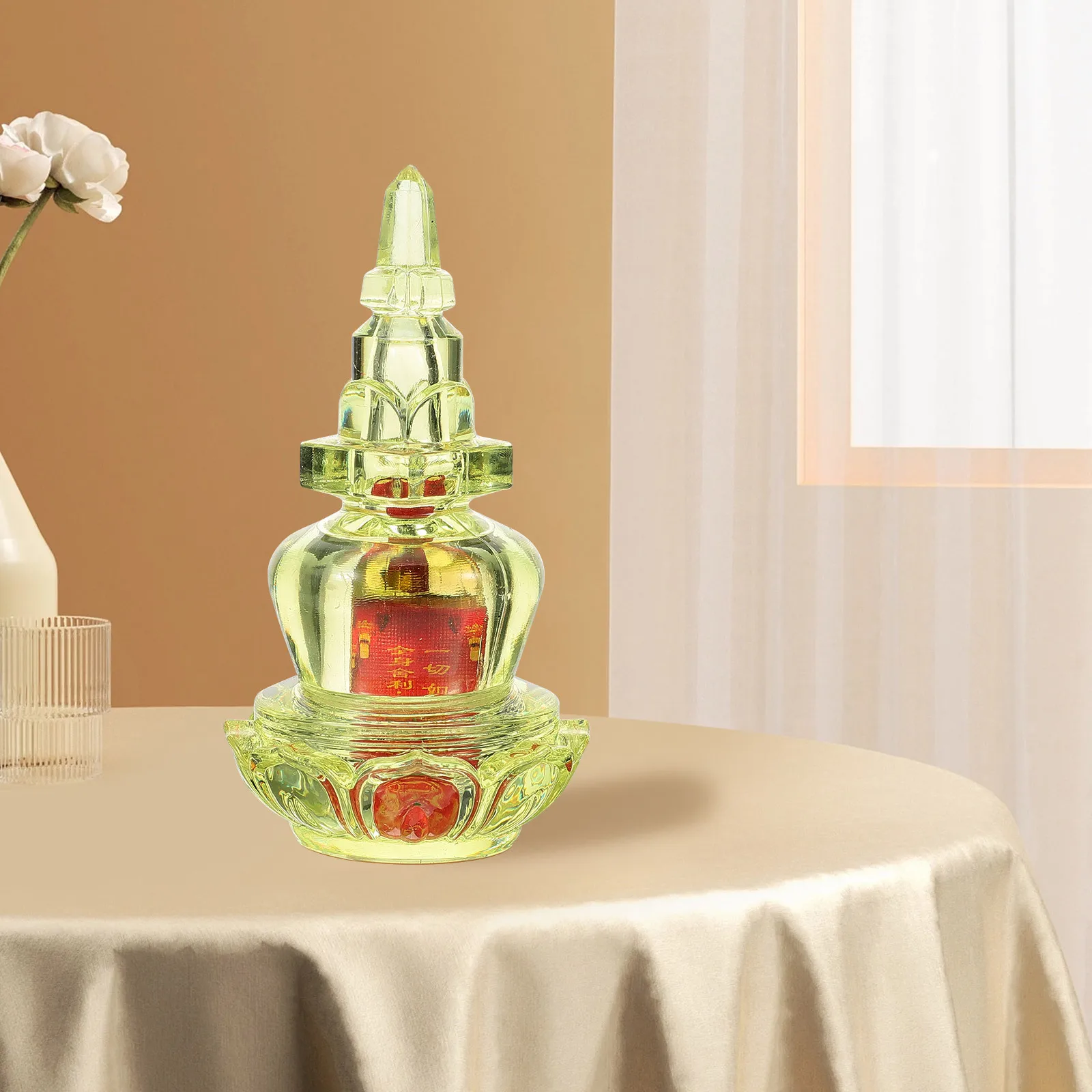 الاكريليك البوذية معبد ديكور براعة مفصلة سطح المكتب عرض برج تمثال المنزل مكتب استخدام البوذية عرض معبد #5