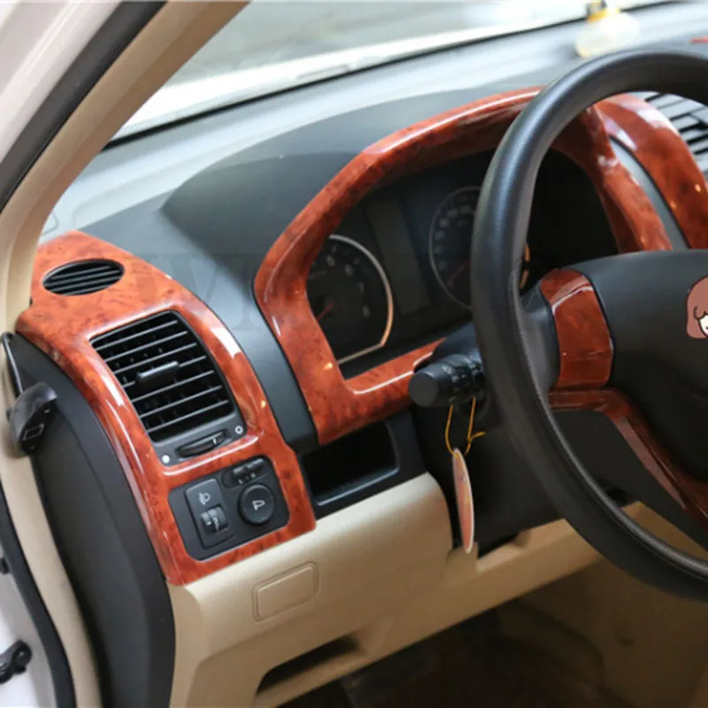 Left hand drive For Honda Crv 2007 - 2011 Wooden Color ABS Center Console Cover Dashboard Trim Interior Accessories