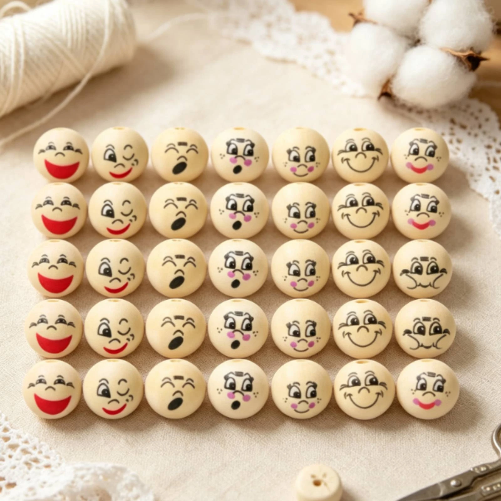 40 Pieces Wooden Beads with Fa - đánh giá và giá Jewelry Making 3 Year Old