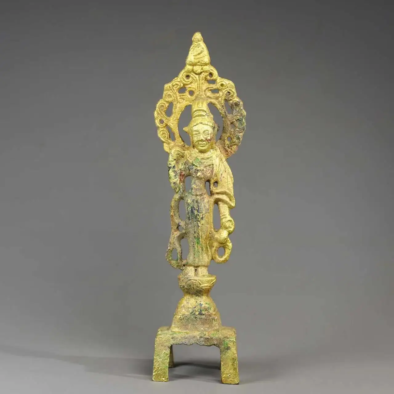 

Old Chinese Dynasty Pure Bronze Gilt Buddha