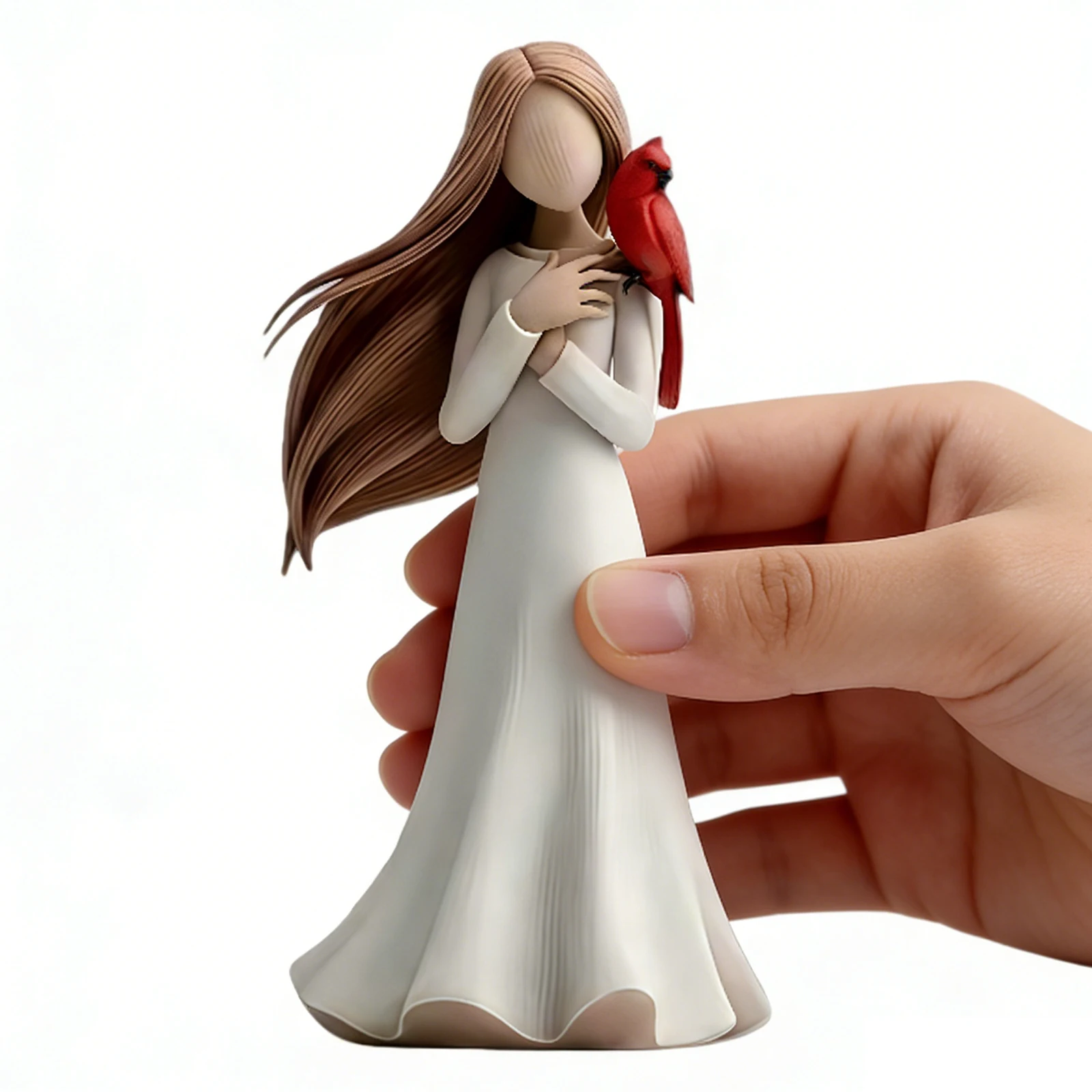  Figura Conmemorativa de Ángel Cardenal, Regalo para Mujeres con Pájaro Rojo, Adorno Decorativo de Resina para el Luto por la Pérdida de un Ser Querido, Esperanza en el Corazón