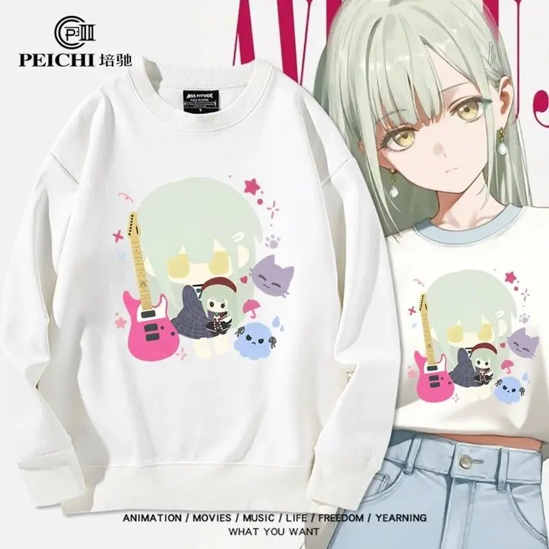 

BanG Dream Wakaba Mutsumi свободный крой круглый свитшот весна осень косплей верхняя одежда удобный хлопок полиэстер молодежная мода