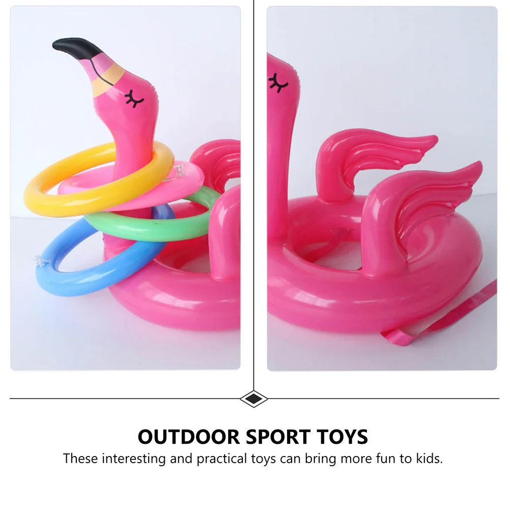 2 Sets Kids Toy Outdoor Toys Flamingo Ferrule Lovely Throwing Ting Toss Ring Game Supplies