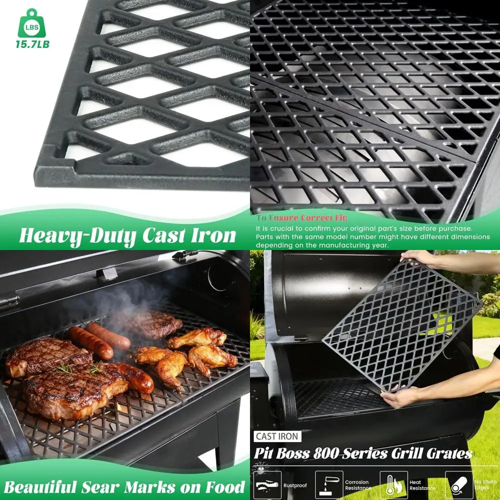 

Pellet Grill Cast Iron Cooking Grid Replacement for 800 Series Smoker Sportsman 820 Pro II 850 Navigator