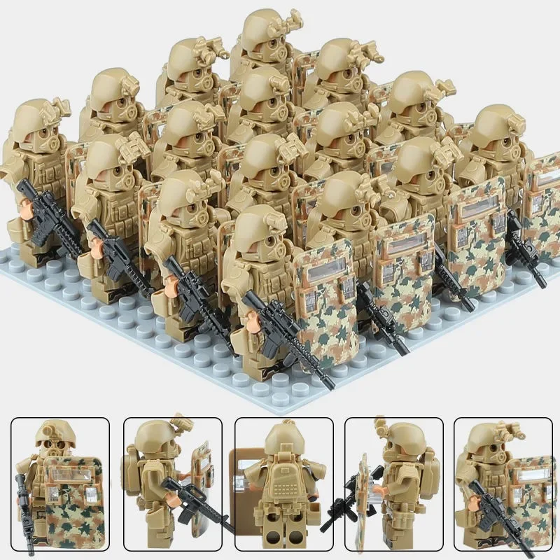 MOC-Baustein, speziell ausgestattete Ghost-SWAT-Puppe, DIY-Montage, Mini-Humanoid-Puppe, voll bewaffnet, Geburtstagsgeschenk – Detail 3