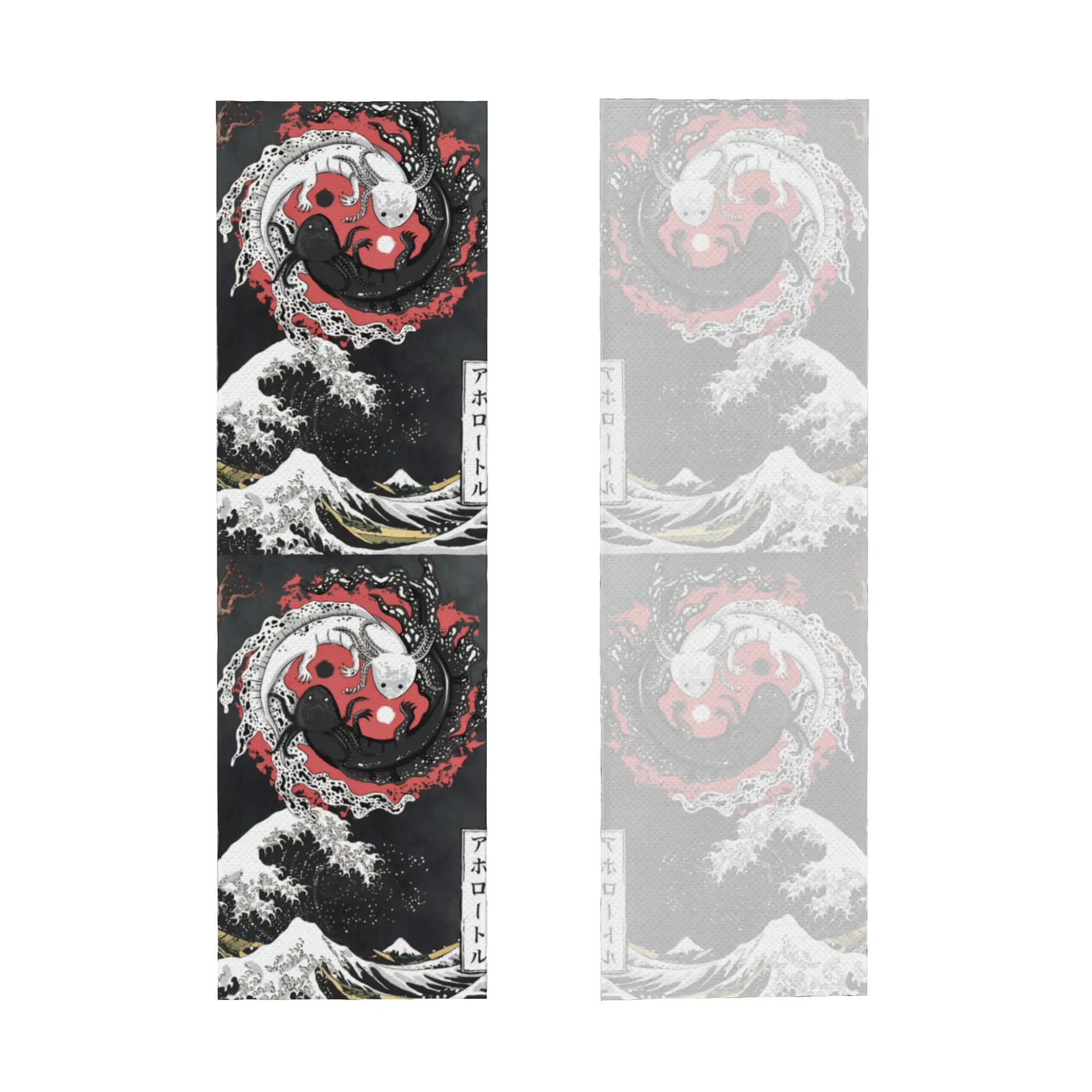 Cold Exercise Towel Yin Yang Axolotl The Great Wave off Kanagawa Beach Sports Yoga Towel Refreshing Sports Scarf Face Towels
