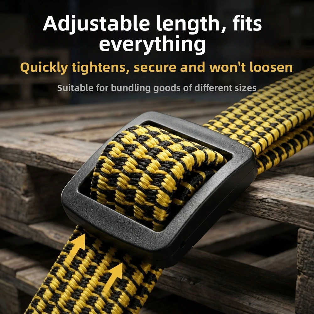 Adjustable Length Cargo Tie Down Straps Rubber Hooks Thickened Design Elastic Luggage Straps Flat Wide Design Strong Rubber Cord