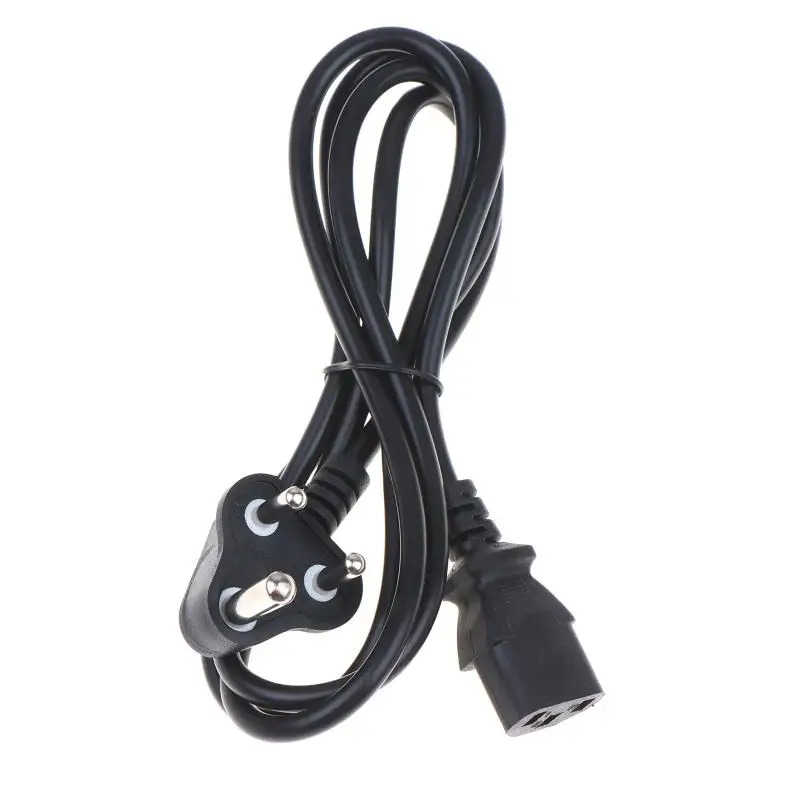 【F】India Standard Power Cord 1.5m Type D Adapter Plug to IEC320 C13 Kettle Power Supply Cable 110~250VAC 10~15A ISI Certified