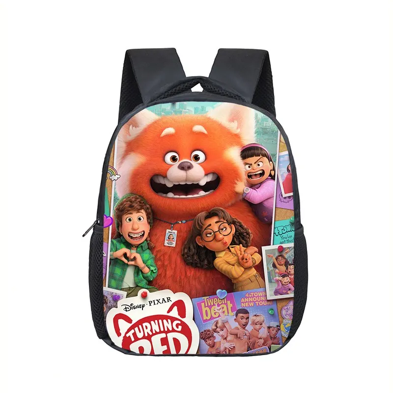 

12 inch Disney Turning Red Kindergarten Infantile Small Backpack for Kids Baby Cartoon School Bags Children Gift