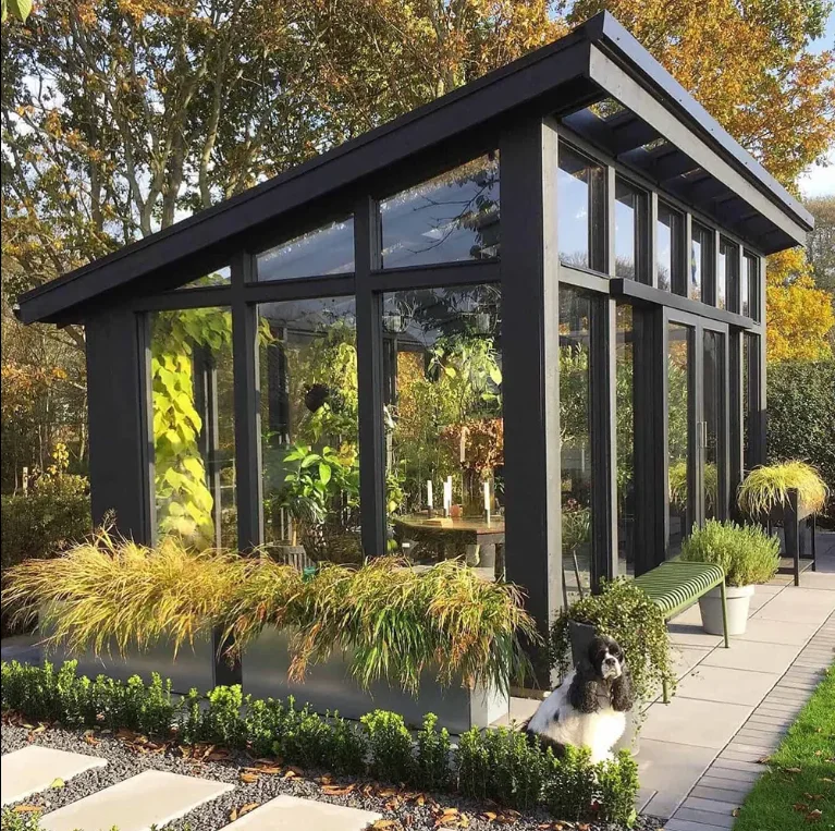 

Retractable glass roof solarium glass house aluminum