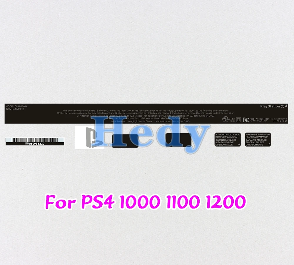 1set For Playstation 4 Black Full Set Housing Shell Sticker Lable Seals For PS4 1000 1100 1200 CUH-1001A