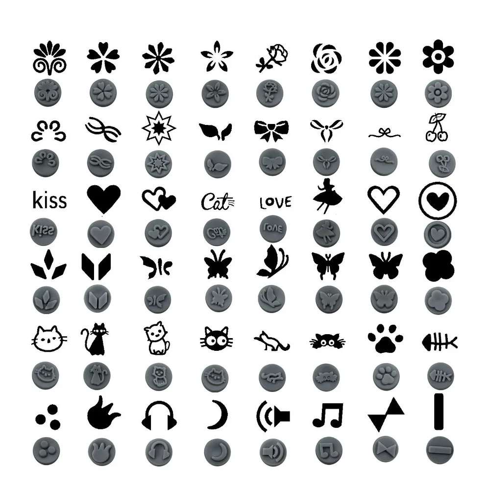 36PCS 48 In 1 Nail Stamp Pen Set Interchangeable Stamp Heads Floral Butterfly Rose Patterns Nail Stamping Pen Kit