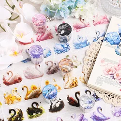 1 roll Dream swan theme tent tape diy tent film cutting waterproof PET sticker tape Scrapbooking Material