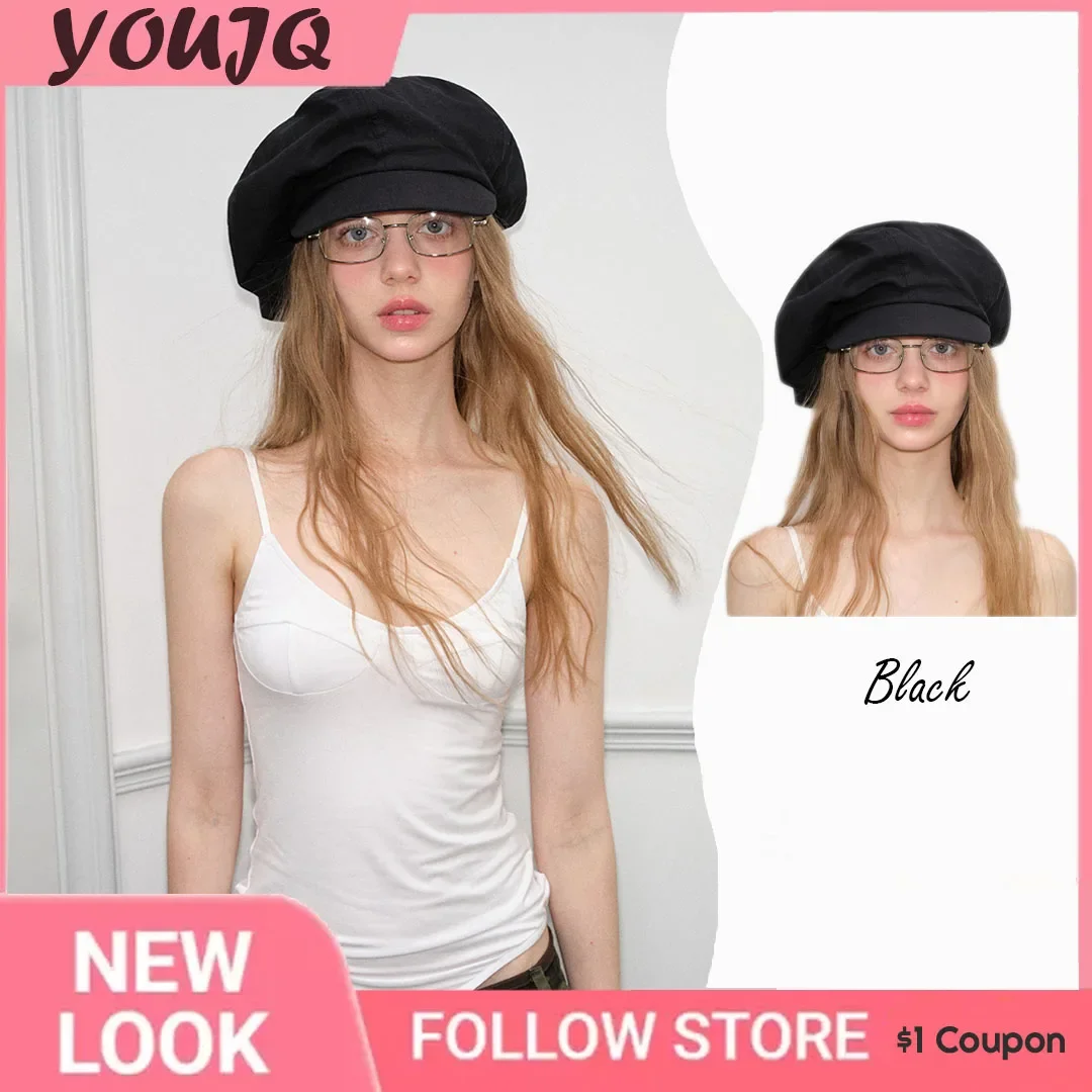 

Y2K French Vintage Linen Retro Oversize Breathable Newsboy Beret Hats for Men Women British Casual Versatile Painter Beret Caps