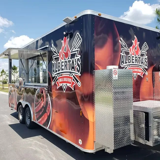 Customized New Type Street Food Trailer For Selling Coffee Van Catering Cart Burgers Fries Ice Cream BBQ Bus Mobile Food Truck