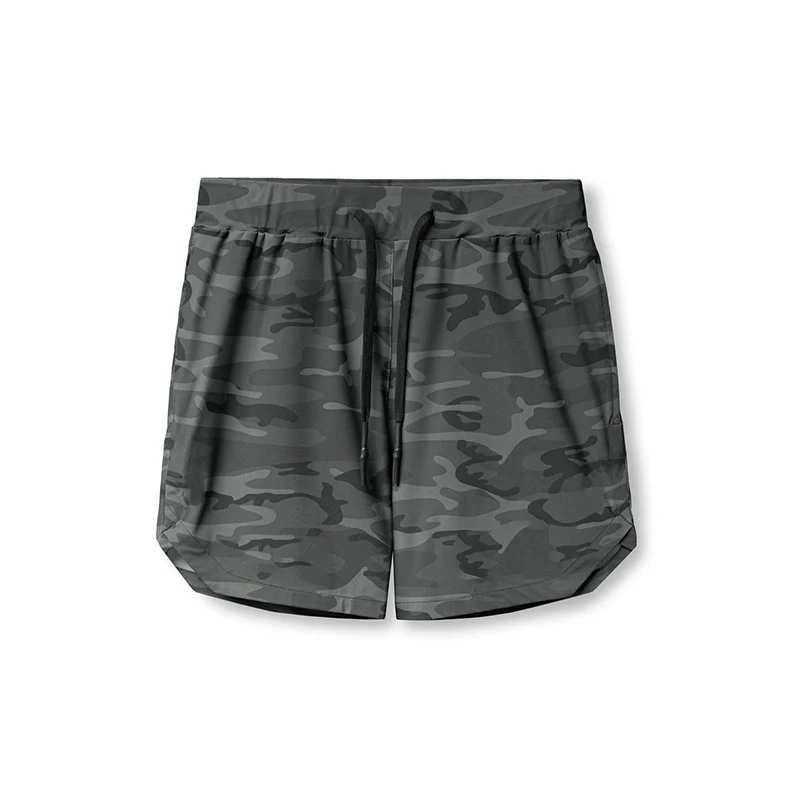 2025 New Men's Shorts Single-Layer Woven Quick Dry Solid Color Running Fitness Sports Casual American Fifth Pants Comfortable