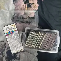 100 Envelope Challenge Box Set 100-day Money Saving Challenge Budget Planner Book Kit for Save 5050 Dollars In 100 Days