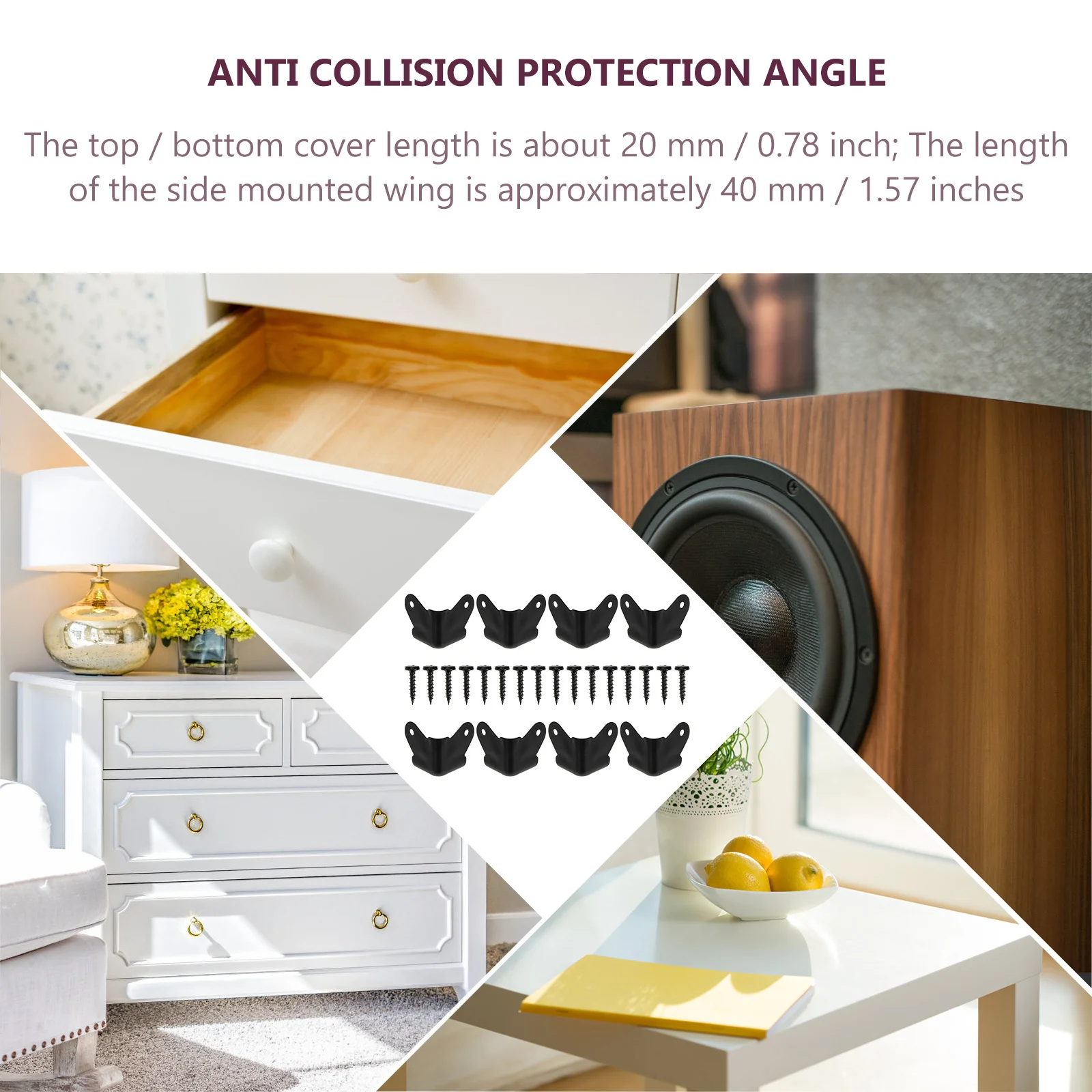 

1Set Metal Iron Speaker Corner Protector Protective Cover Front Back Furniture Cabinet Collision Corner Shield