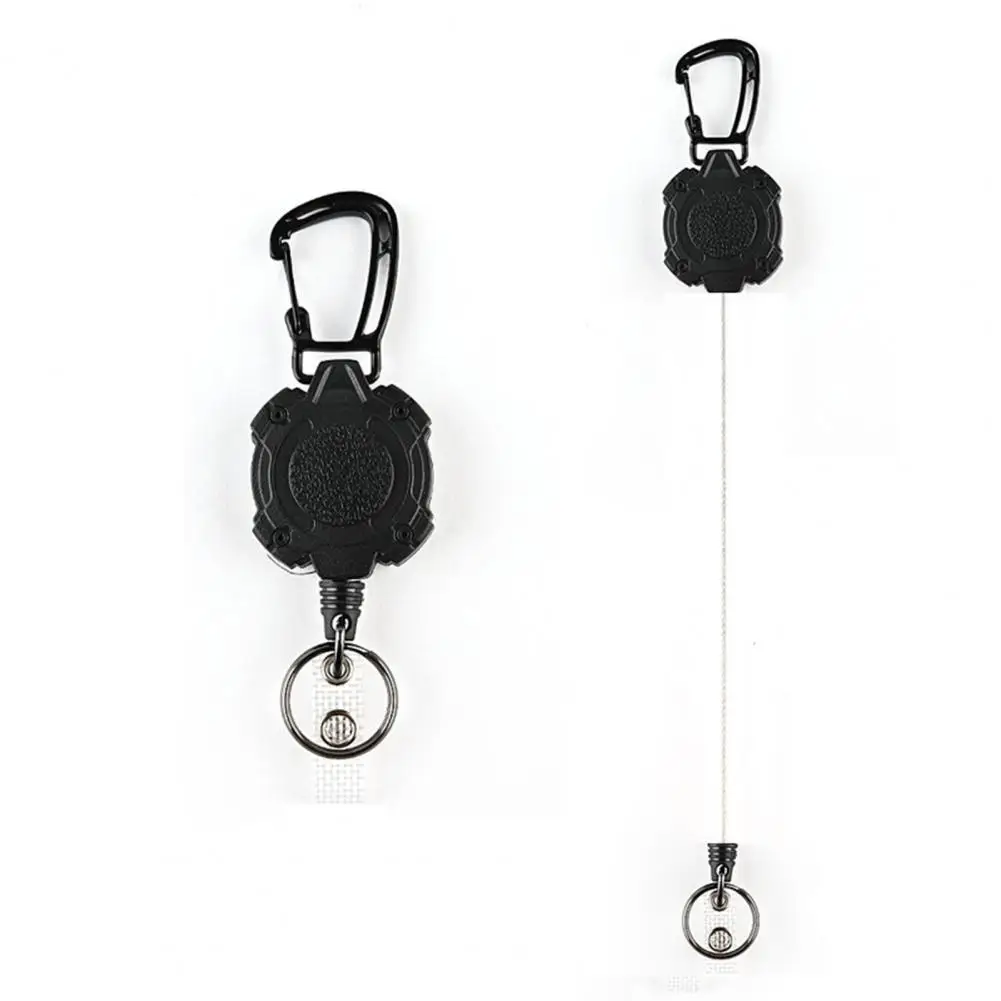 Safe Keychain Ring Quick Release Safety Buckle High Rebound High Elastic Tension Carabiner Clip  Anti-lost