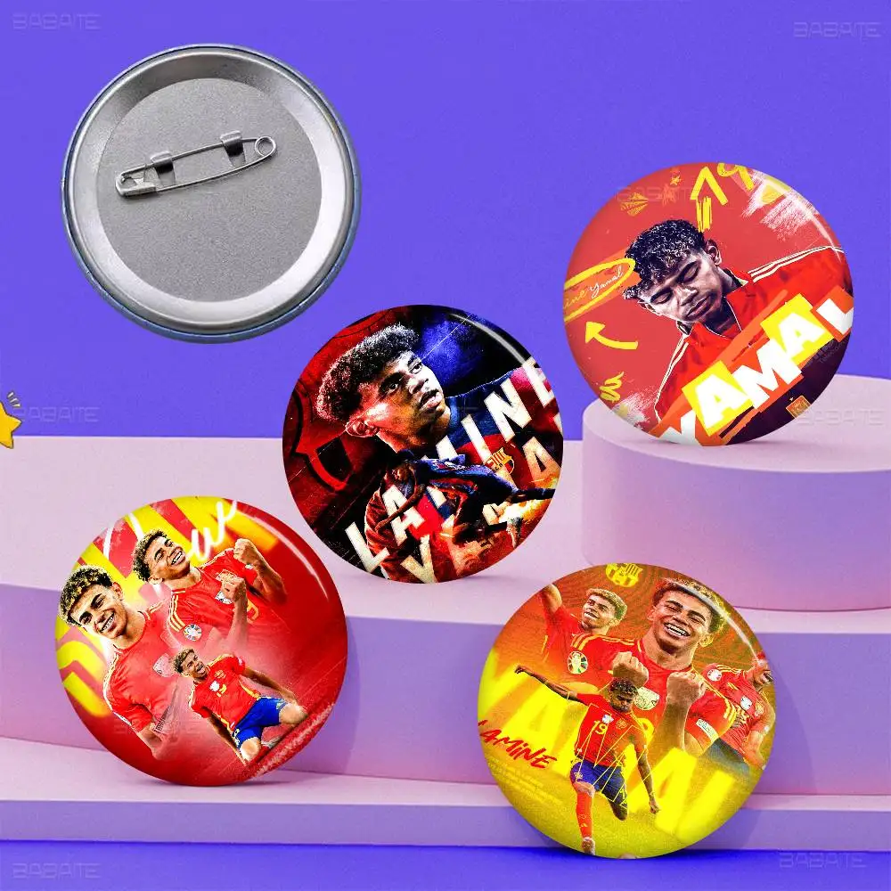 Popular Football Stars L-Lamine Y-Yamal New  Brooches Soft Button Pin Gnarpy on A Skateboard Meme Badge Gamer Collection Gifts