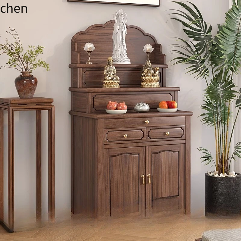 

LXC solid wood incense case household Buddhist modern Buddhist hall simple table for God of Wealth Buddha table
