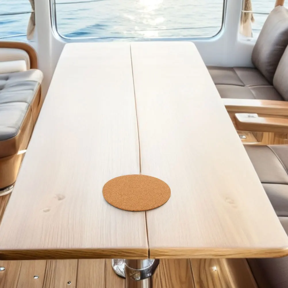 

4pcs Round Cork Coasters Absorbent Plant Saucers For Indoor Plants Table Protection Drink Cups Hot Pots Garden Decor