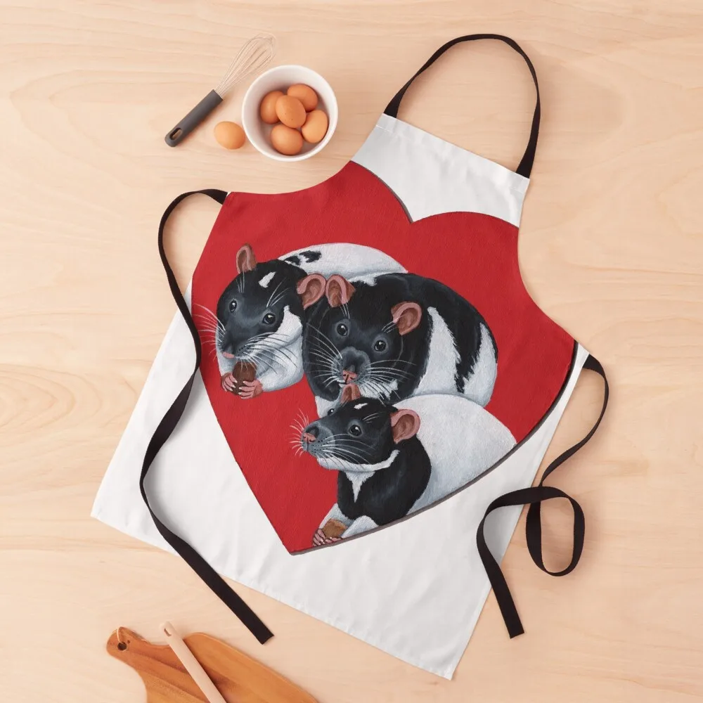 

Heart Rats Apron Art Home Cleaning Kitchen Apron