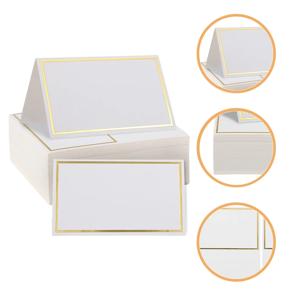 

120Pcs Blank Foil Table Tent Cards for Wedding Banquet Party Seating Place Cards Table Name Blank Wedding Signs