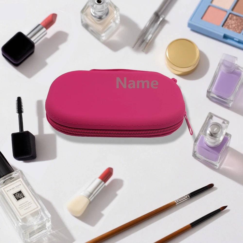 Free Name Printing Silicone Storage Bag Waterproof Zipper Closure Storage Bag Mom Bag Daily Toiletries Cosmetics Storage Bag
