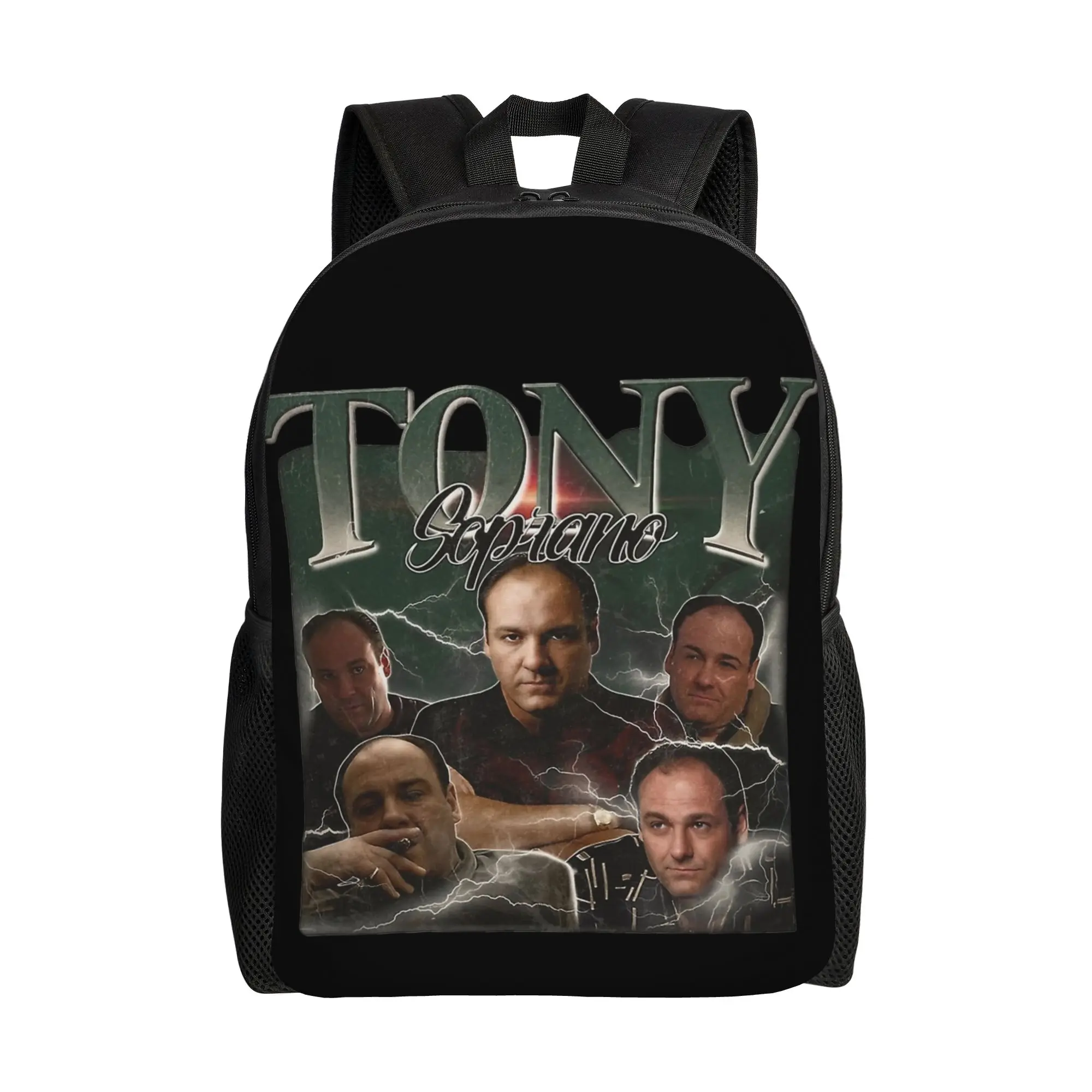 

Tony Soprano Vintage Crime Drama Tv Backpack Male Breathable Backpacks Polyester Fun School Bags Daily Design Rucksack
