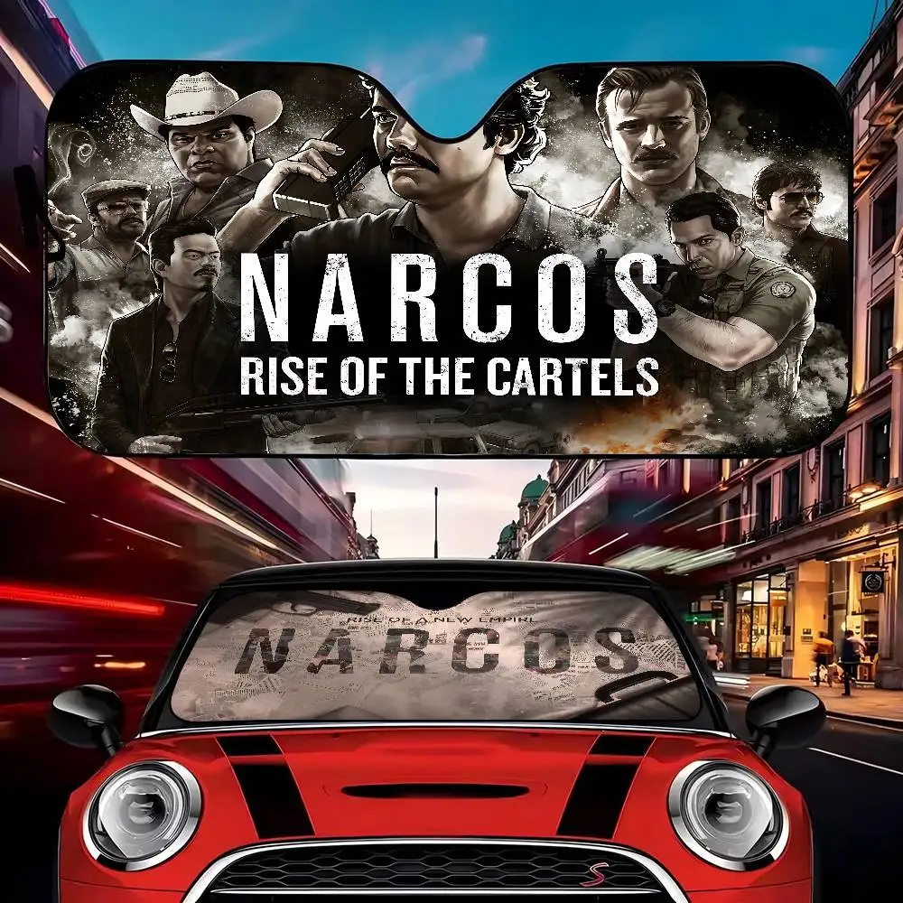 

Narcos TV Pablo Escobar мультяшный автомобильный солнцезащитный козырек на переднее окно, лобовое стекло, солнцезащитный козырек, автомобильный козырек, защита, аксессуары для интерьера