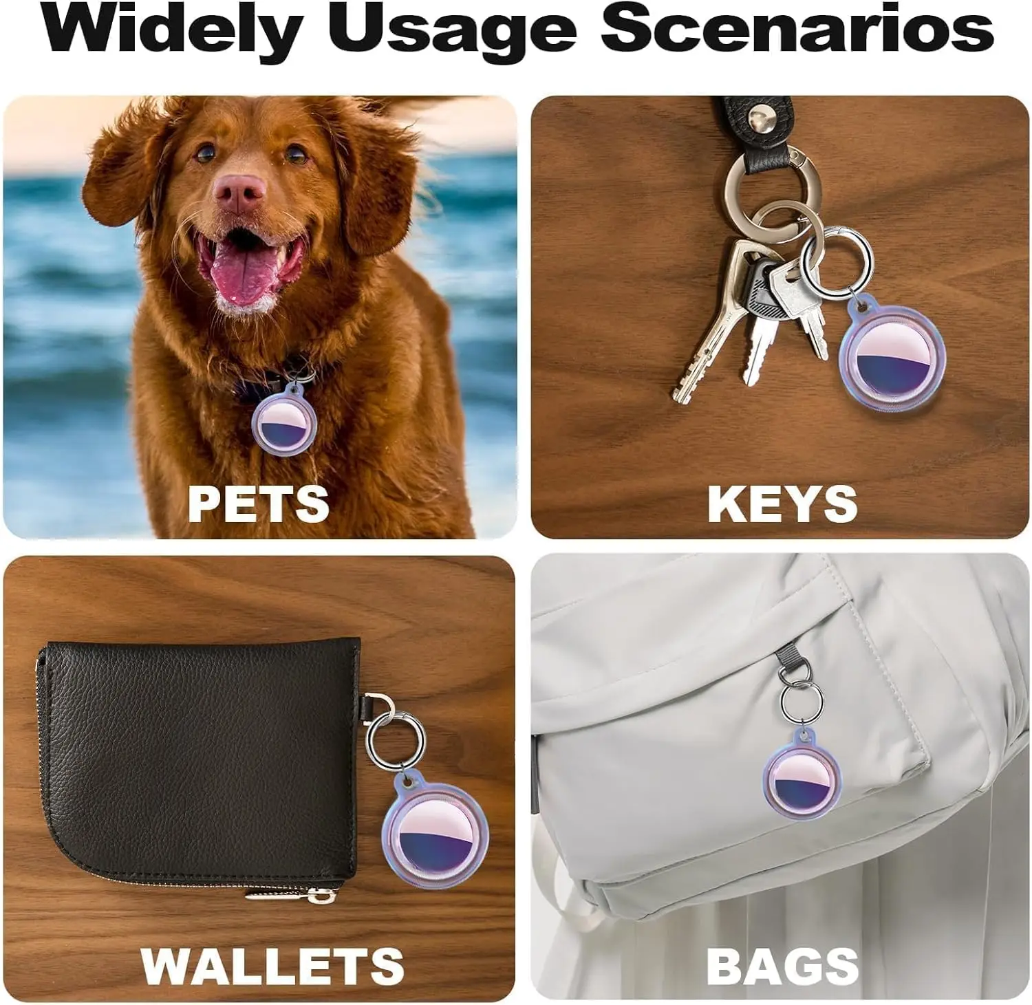 Waterproof TPU Case for Apple Airtag Holder GPS Item Finders Accessories Anti-Scratch Full Body Protective Cover for Keychain
