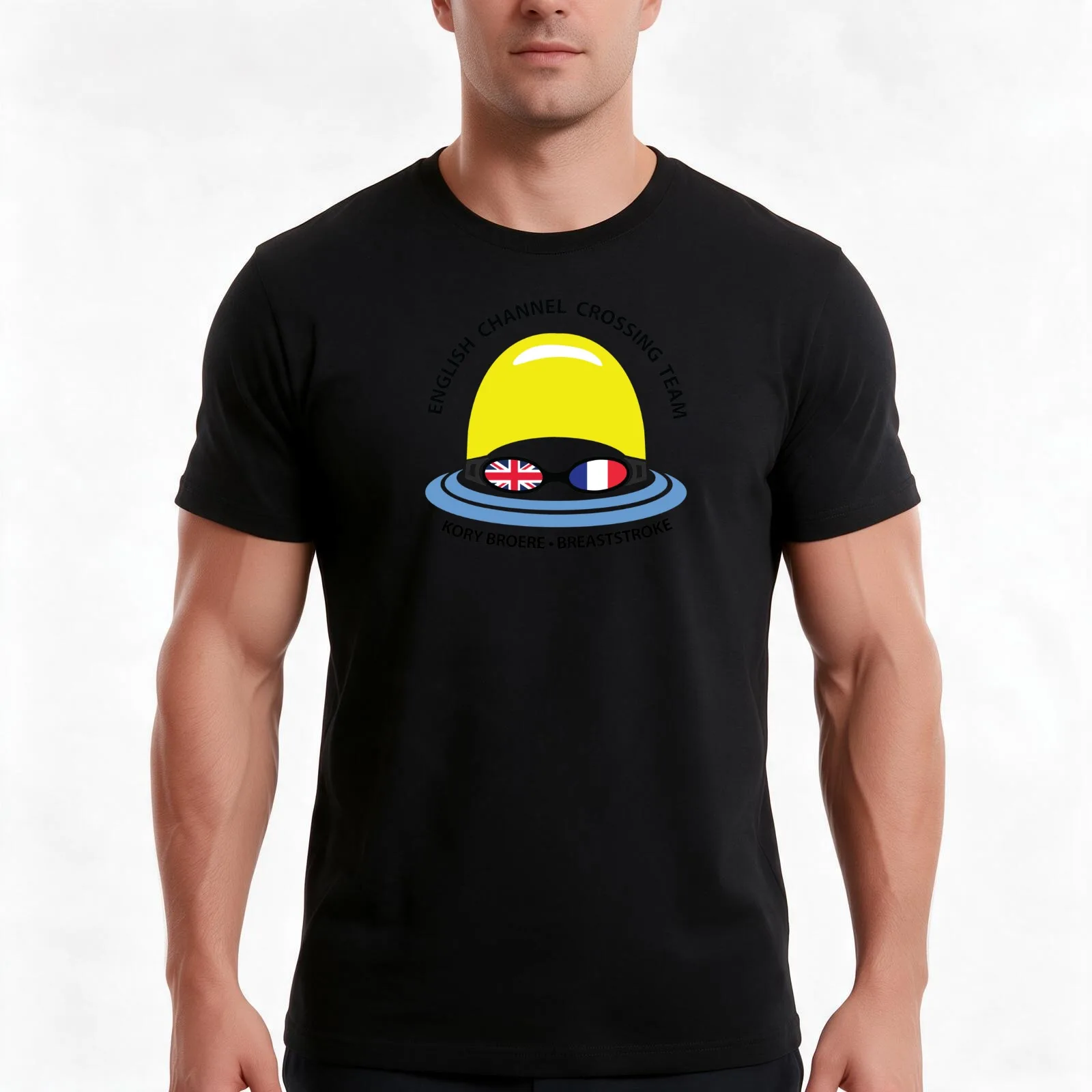 English Channel Swim Crossing Team - Kory Broere T-Shirt, Summer Casual Cotton Tee, Oversized Streetwear Tops, Unisex Men Women