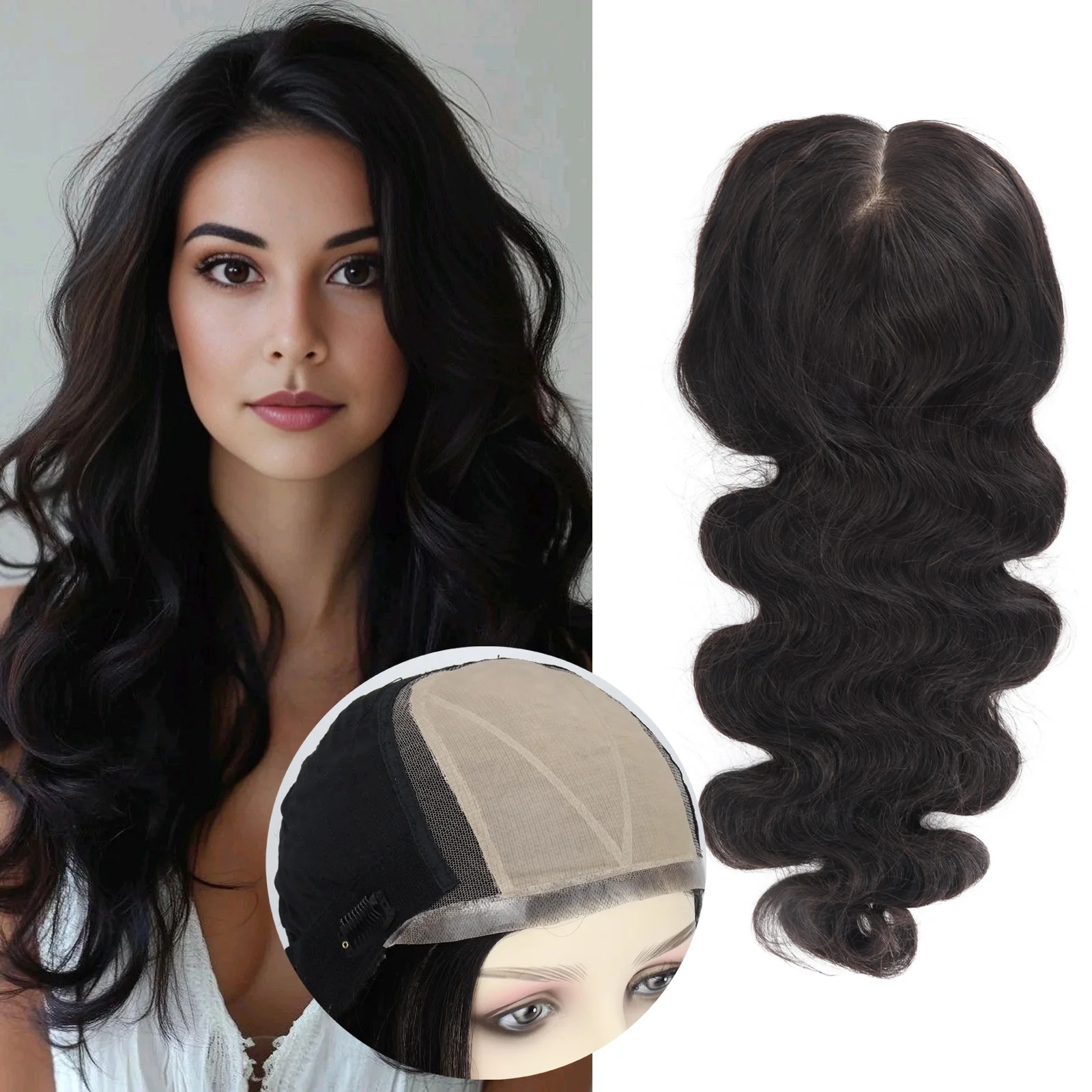 

Накладной парик из натуральных человеческих волос PU Hairline Light And Thin Base Inject No Knot Body Wave с шелковой основой и естественной линией роста волос для женщин