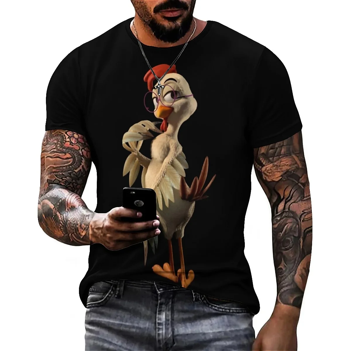 

Winter Loungewear American Aesthetic Men's 3D Printed Short-Sleeve T-Shirt - Youth Loose-Fit Printed Top