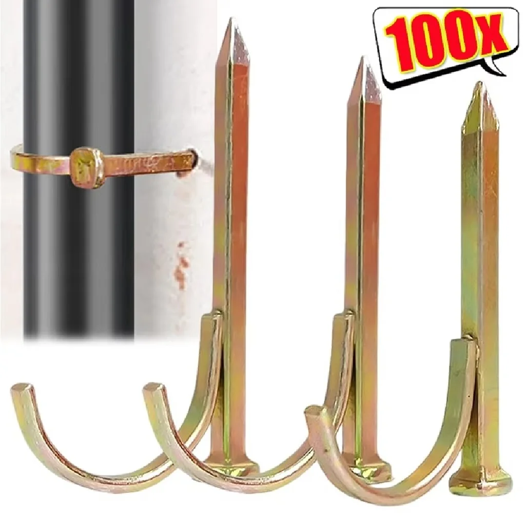 Steel Water Pipe Fixed Nails Hook Heavy Duty Wall Mounting Plumbing Pipes Fasteners Cables Clamps Hardware Cement Concrete Nails