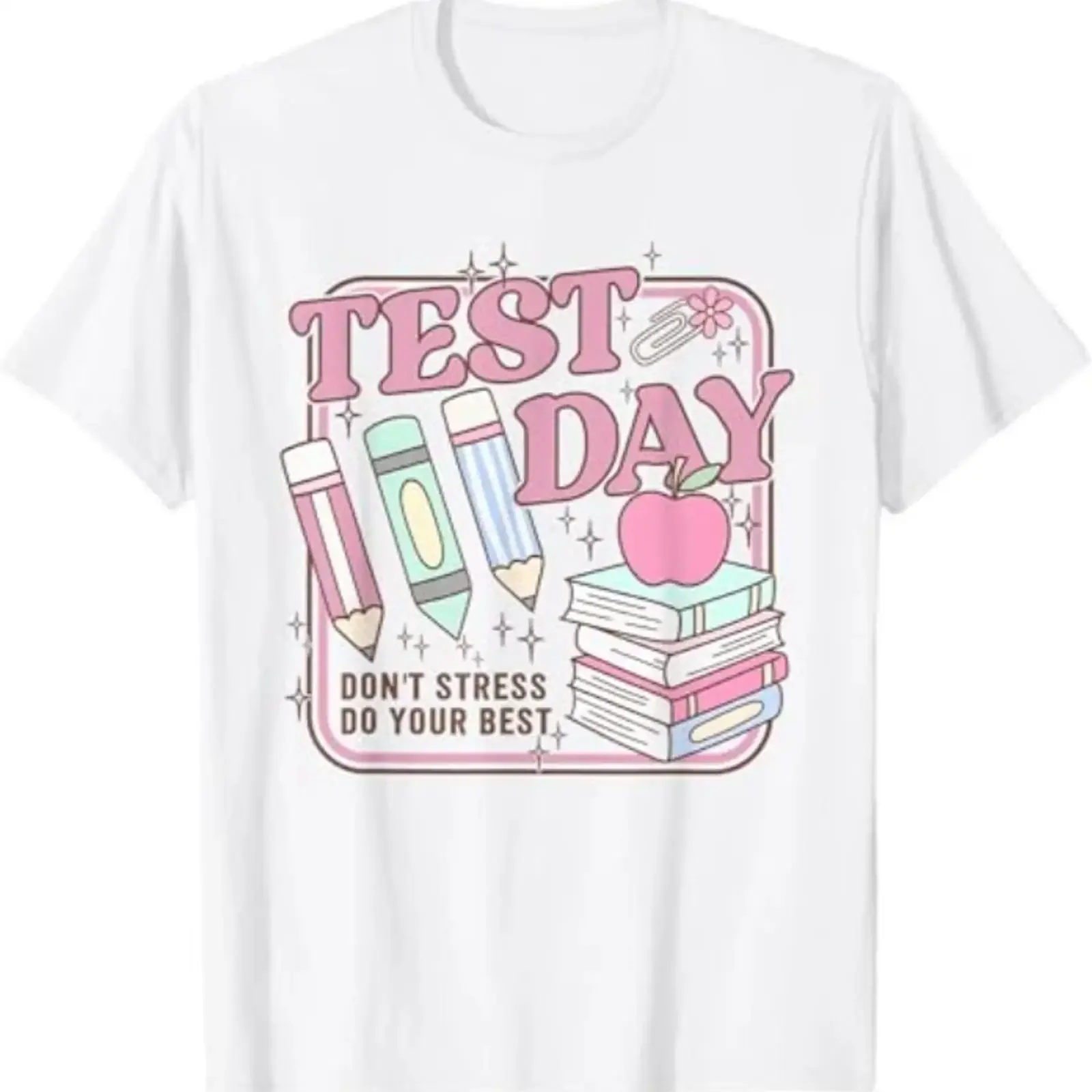 Retro T shirt Test Day Teacher Testing Active Monitoring vintage Washed Comfortable streetwear Unisex Casual Breathable