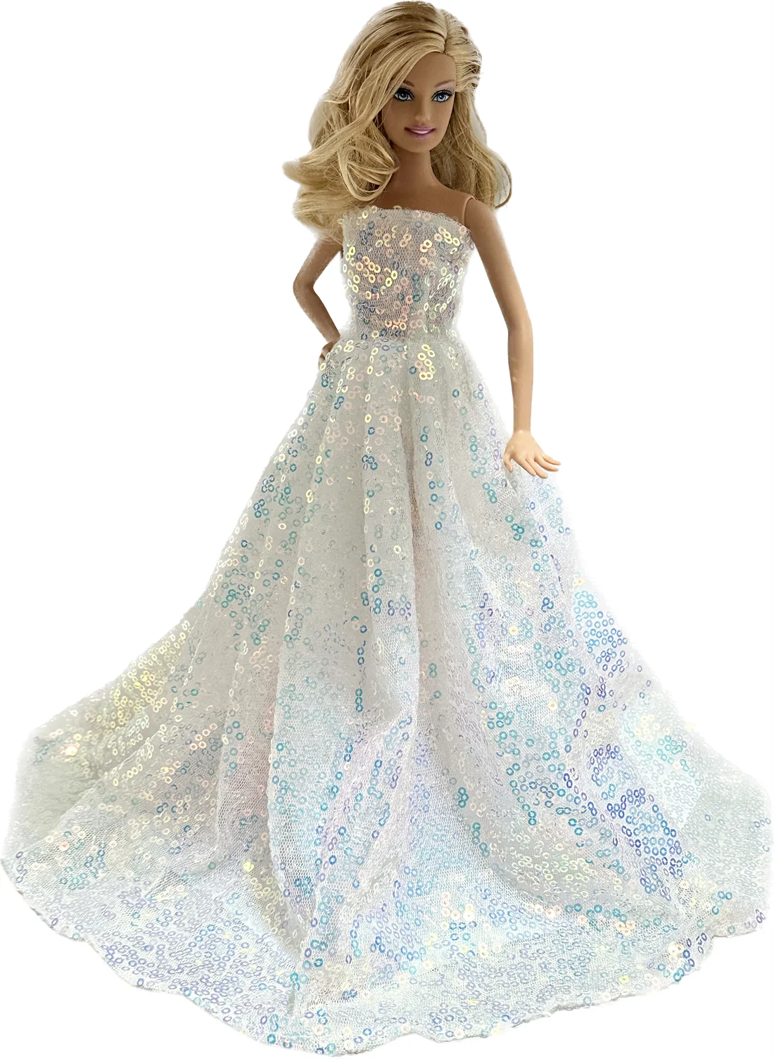 1 Juego de accesorios de muñeca de tela, vestido de princesa + zapatos para muñeca Barbie de 30cm y 11 pulgadas, regalo de cumpleaños para niños o