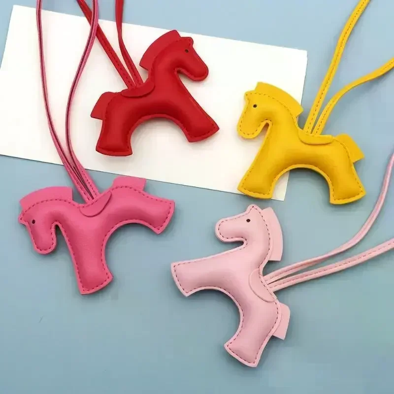 High-end All-match PU Leather Mini Pony Pendant For Women Fashion Multi-colored Pony Bag Accessories Car Pendant Birthday Gift