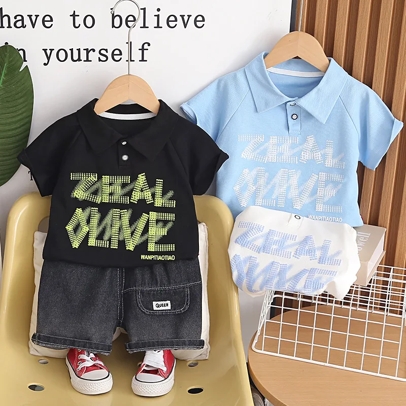 

Boys Clothes Sets 2026 Summer Children's Suit Polo T-shirts Shorts 2pcs Sports Tracksuits For Baby 6 Years Kids Outfits Toddler