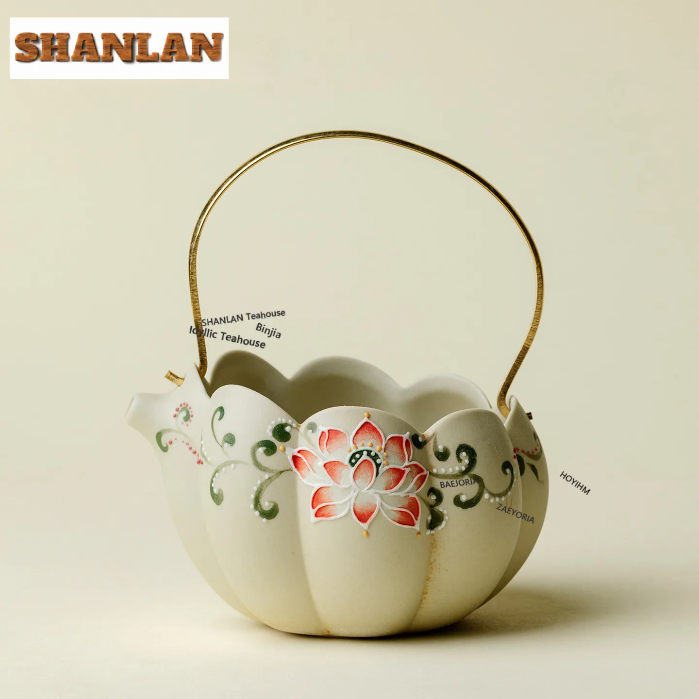 180ml Hand-painted Summer Lotus Tea Pitcher Divide Tea Cha Hai Dispenser Justice Cup Fair Mug Tea Services Ornaments Supplies