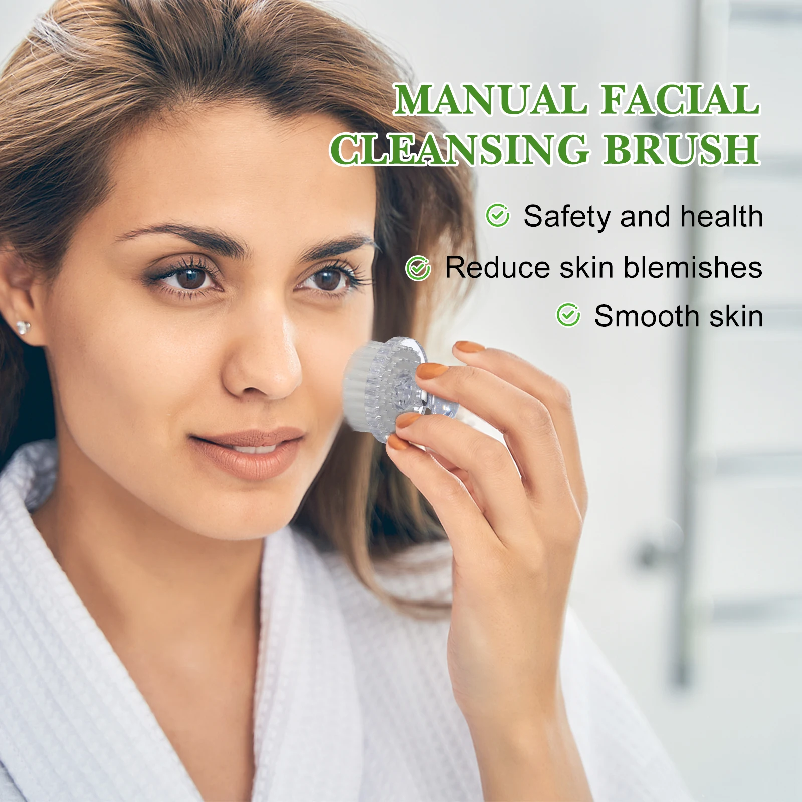 Spazzola per la pulizia del viso Dispositivo per la pulizia del viso impermeabile con cappuccio Strumento per il lavaggio dei pori profondi per una pelle liscia e luminosa