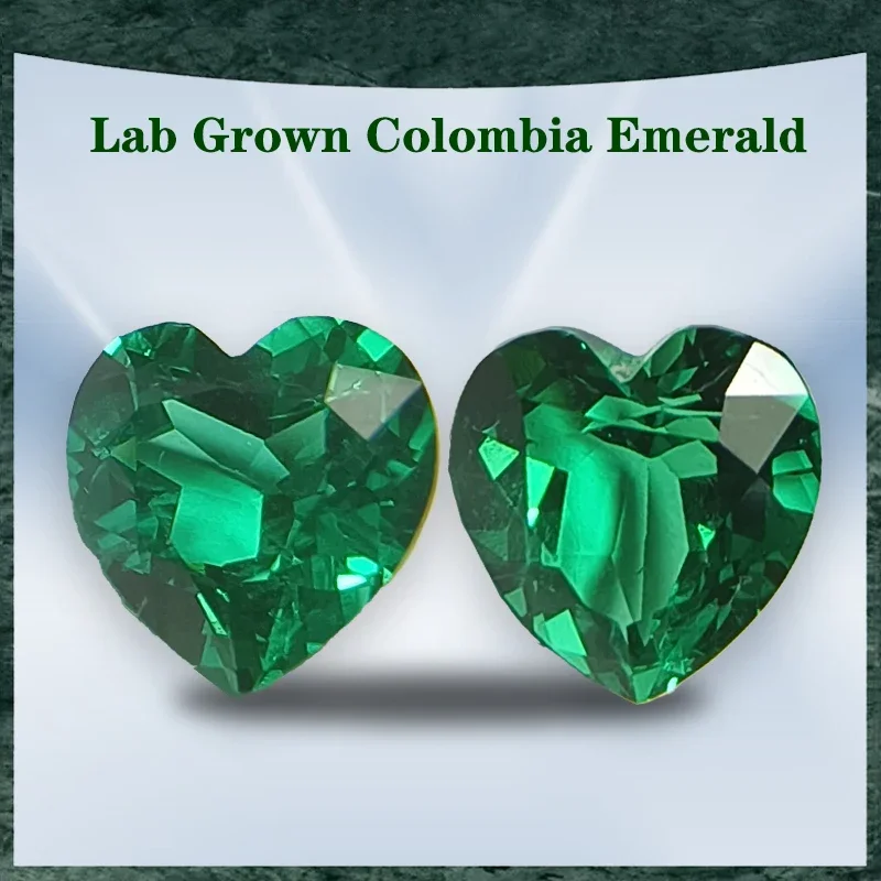 

Top Lab Grown Colombia Emerald Heart Shape Selectable AGL Certificate Hydrothermal Emeralds for Diy Jewelry Making Materials