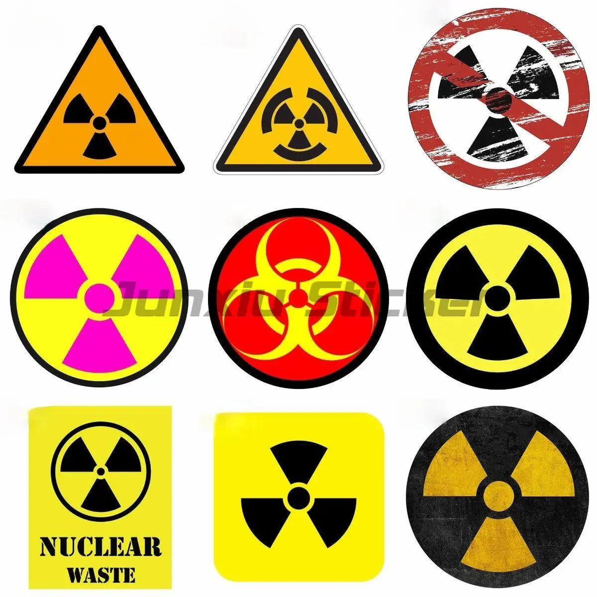 

Danger Radiation Risk Laptop Window Truck Car Motorcycle wall helmet Car Sticker PVC Warning Decal customizable
