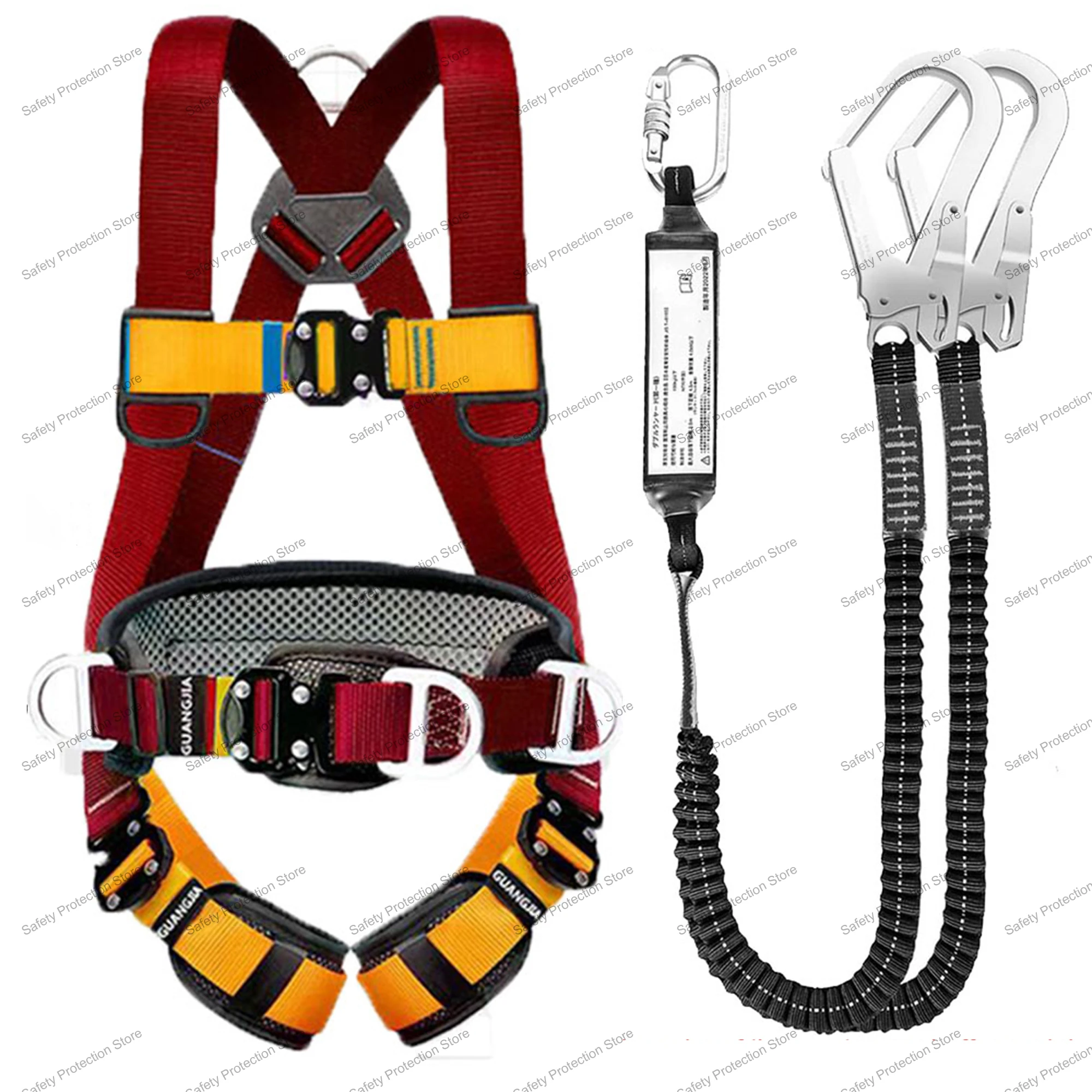 

High Altitude Work Safety Harness Full Body Five-point Safety Belt Rope Outdoor Climbing Training Construction Protect Equipment