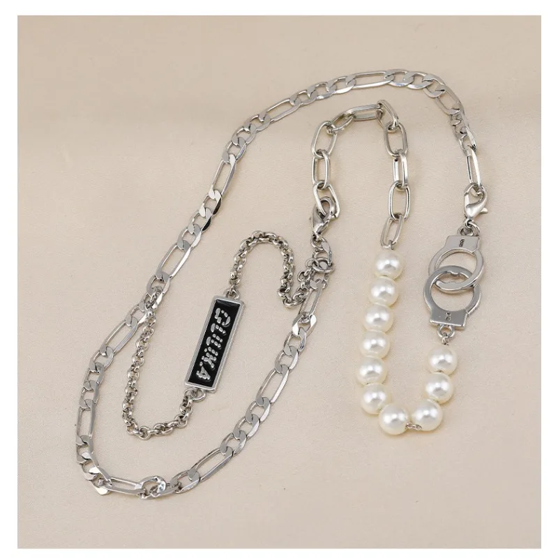 

Exquisite stacked necklaces, fashionable clothing necklaces, women's sweater necklaces, titanium steel letter necklaces