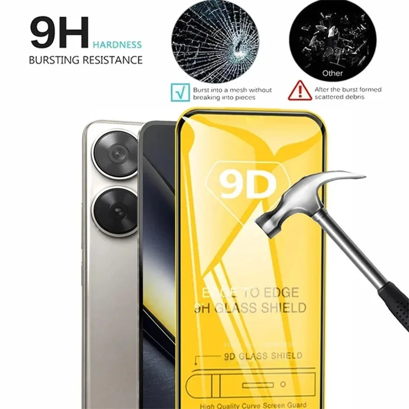5PCS 9D Screen Protector For POCO F6 M6 F5 M4 M3 Pro C75 C65 C40 M5S F3 Tempered Glass For POC X6 X5 X4 X3 Pro F4 GT NFC Glass