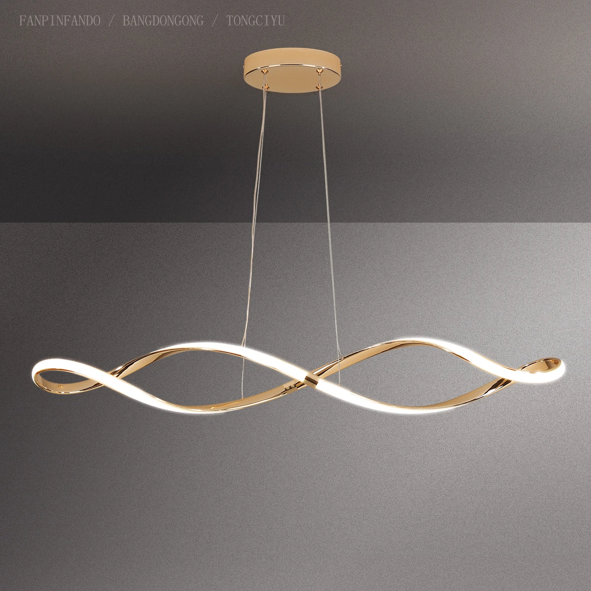 100cm Modern Chandelier with Remote, Dimmable LED Pendant Light, Adjustable Height Ceiling Lamp for Kitchen Island&Dining Room