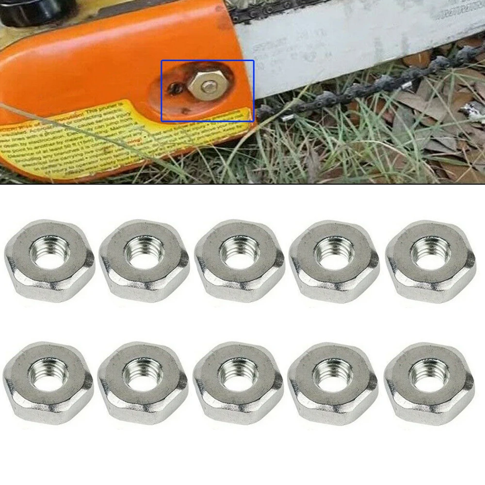 10pcs M8 Bar Nuts Fit For STIHL 017 018 021 025 MS170 MS180 MS210 MS230 MS250 Garden Tools Lawn Mower Replacement Accessories